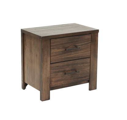 Oak Finish 1pc Nightstand Wooden Bedside Table 2x Drawers Storage Bedroom Furniture - DREAM YOUR HOUSE