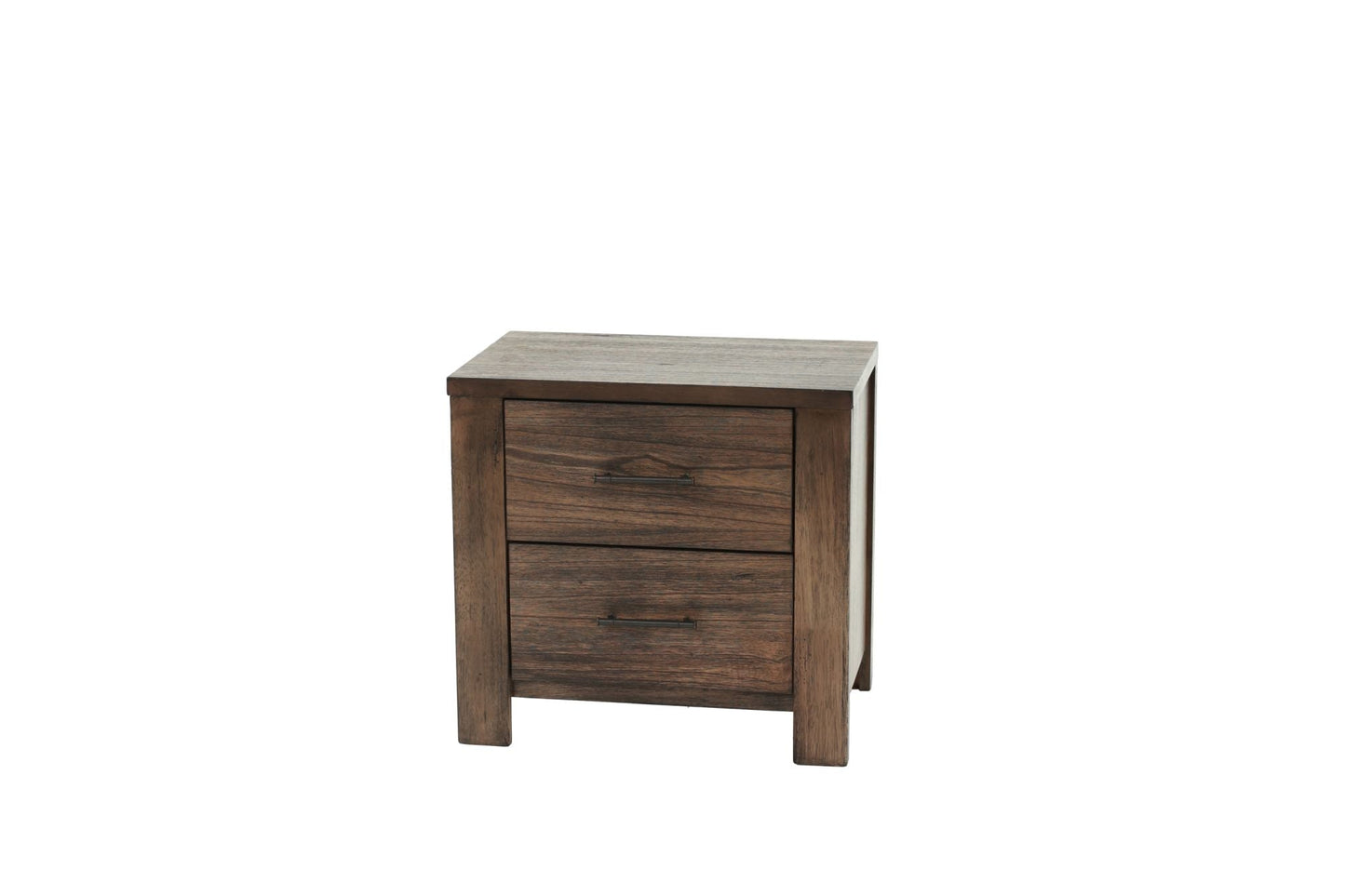 Oak Finish 1pc Nightstand Wooden Bedside Table 2x Drawers Storage Bedroom Furniture - DREAM YOUR HOUSE