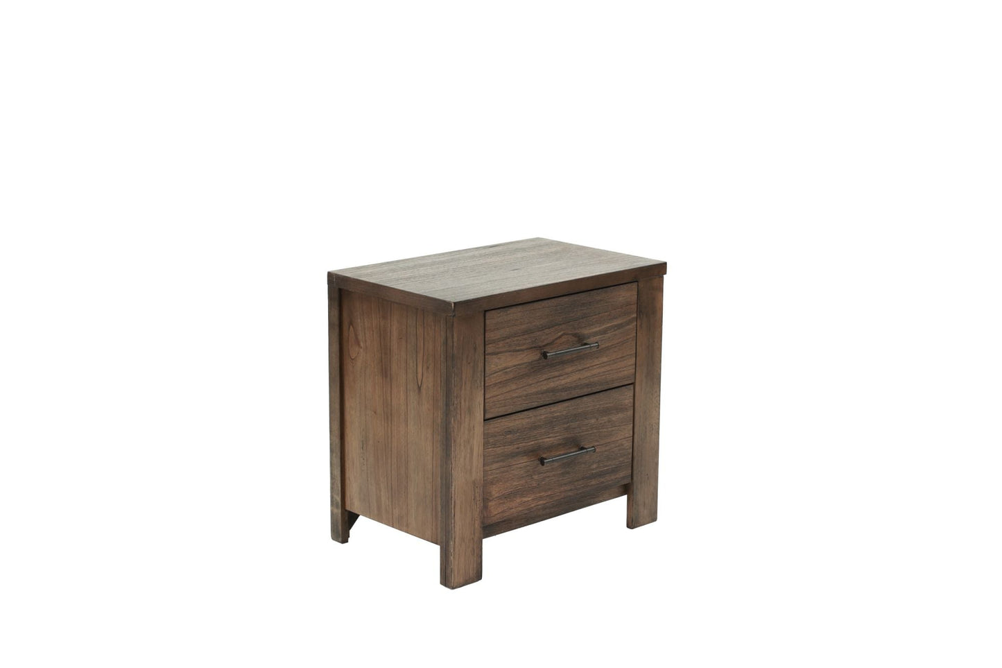 Oak Finish 1pc Nightstand Wooden Bedside Table 2x Drawers Storage Bedroom Furniture - DREAM YOUR HOUSE