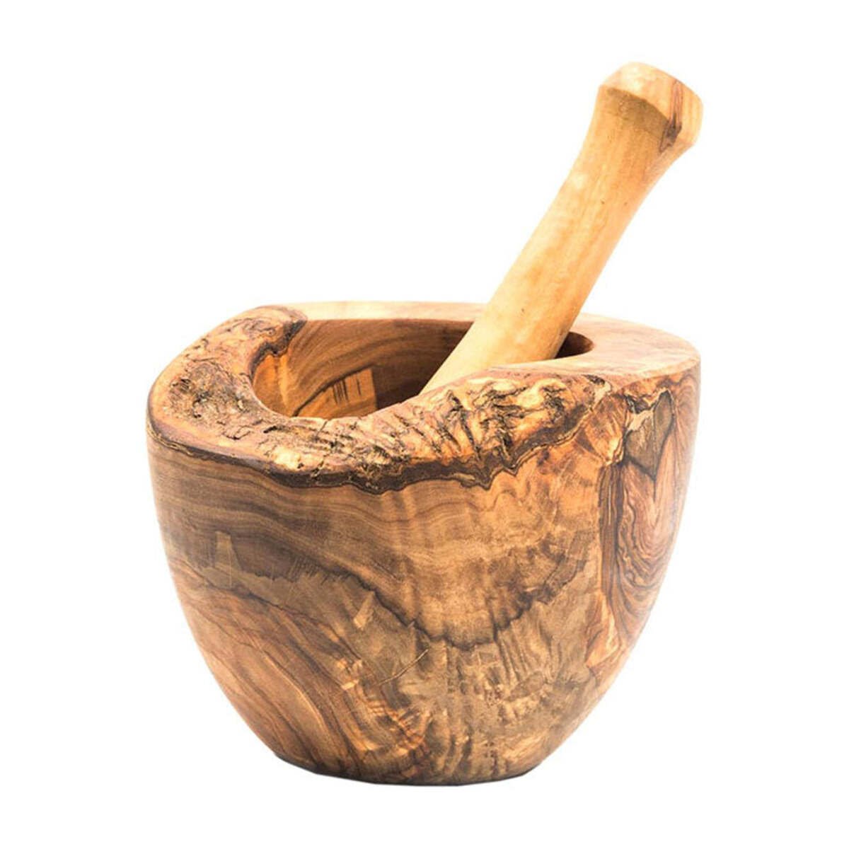 Olive Wood Rustic Mortar and Pestle - DREAM YOUR HOUSE