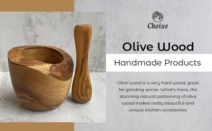 Olive Wood Rustic Mortar and Pestle - DREAM YOUR HOUSE