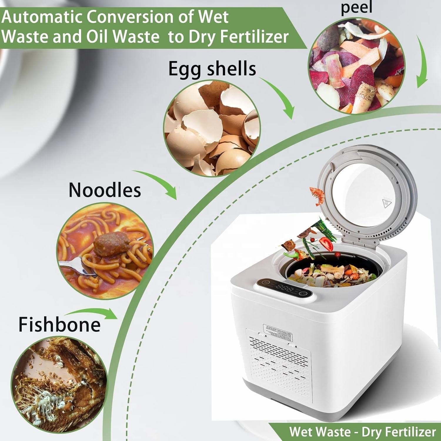 PSSHL23C Food kitchen waste crusher 500W kitchen waste disposal 3.8L food residue crushed environmental protection biological kitchen waste treatment - DREAM YOUR HOUSE