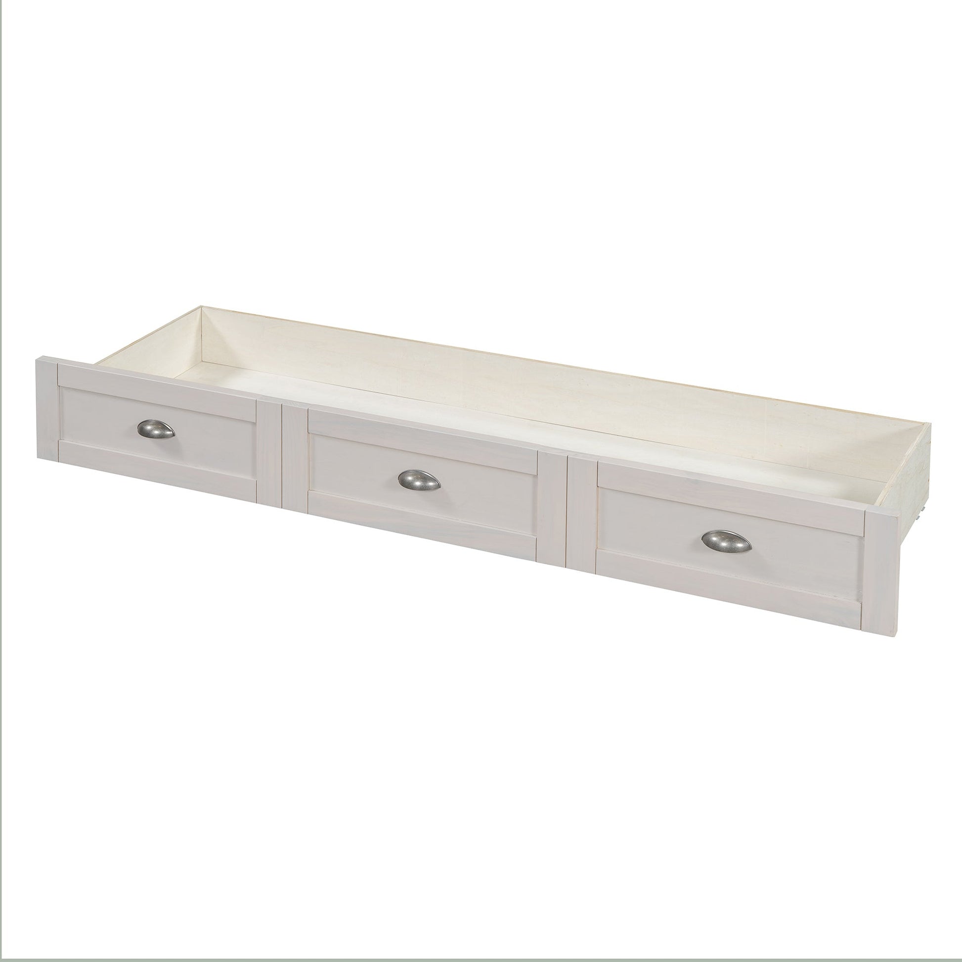 Queen Size Murphy Bed with Large Drawers,Brushed White - DREAM YOUR HOUSE