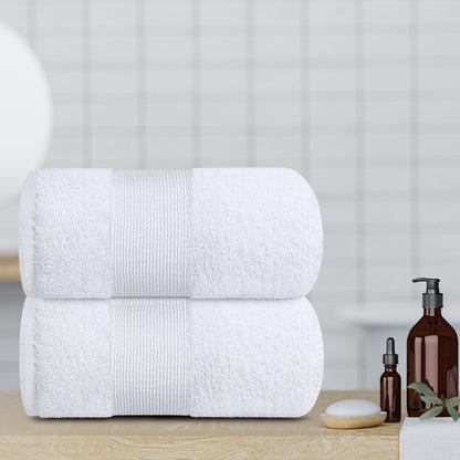 Resort Collection Soft Bath Sheets Towels Set of 2 Oversize Large 35x70 in Luxury Hotel Plush & Absorbent Cotton Bath Sheets 2 Pack White - DREAM YOUR HOUSE