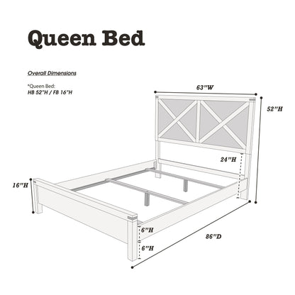 Rustic Contemporary Espresso 1pc Queen Size Bed Wooden X - Design HB Unique Look Bedroom Furniture - DREAM YOUR HOUSE