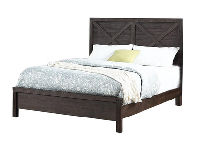 Rustic Contemporary Espresso 1pc Queen Size Bed Wooden X - Design HB Unique Look Bedroom Furniture - DREAM YOUR HOUSE