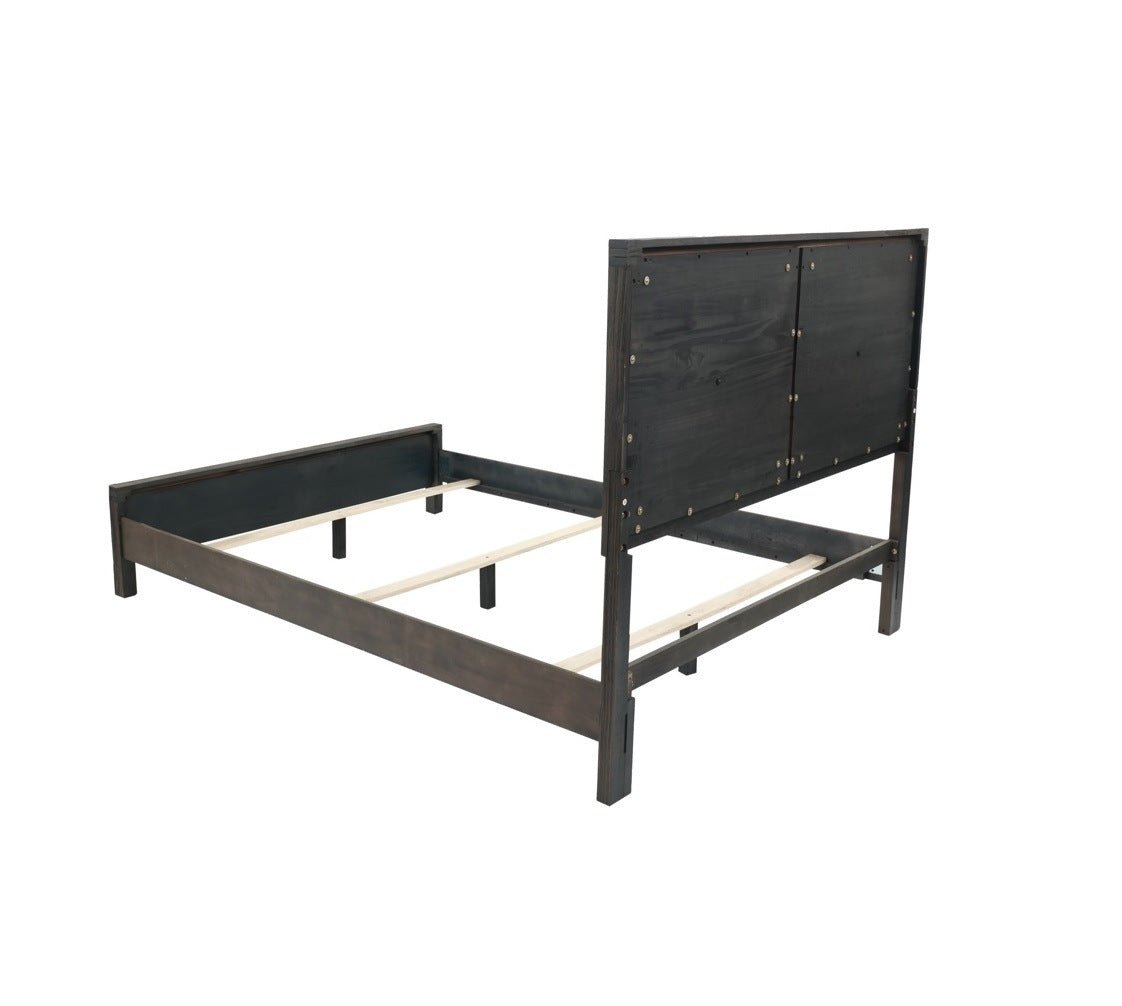 Rustic Contemporary Espresso 1pc Queen Size Bed Wooden X - Design HB Unique Look Bedroom Furniture - DREAM YOUR HOUSE