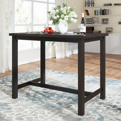 Rustic Wooden Counter Height Dining Table for Small Places, Espresso - DREAM YOUR HOUSE