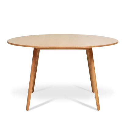 Scandi 54" 4 - Seater Round Dining Table, Natural Light Brown Rubberwood - DREAM YOUR HOUSE