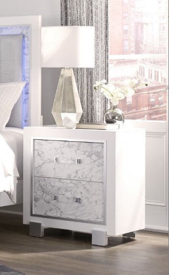 SKYE MARBLE WHITE NIGHTSTAND - DREAM YOUR HOUSE