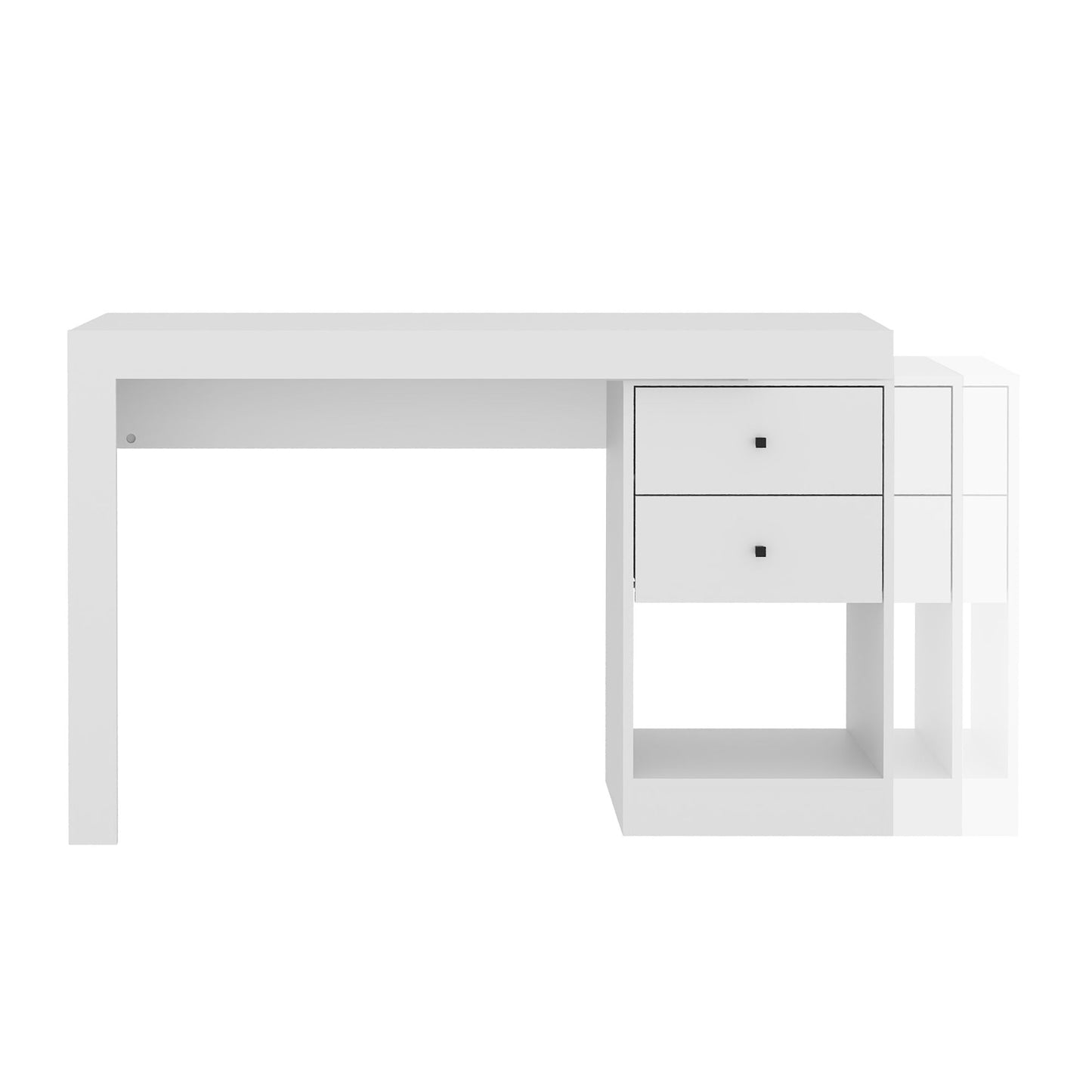 Techni Mobili Expandable Home Office Desk, White - DREAM YOUR HOUSE