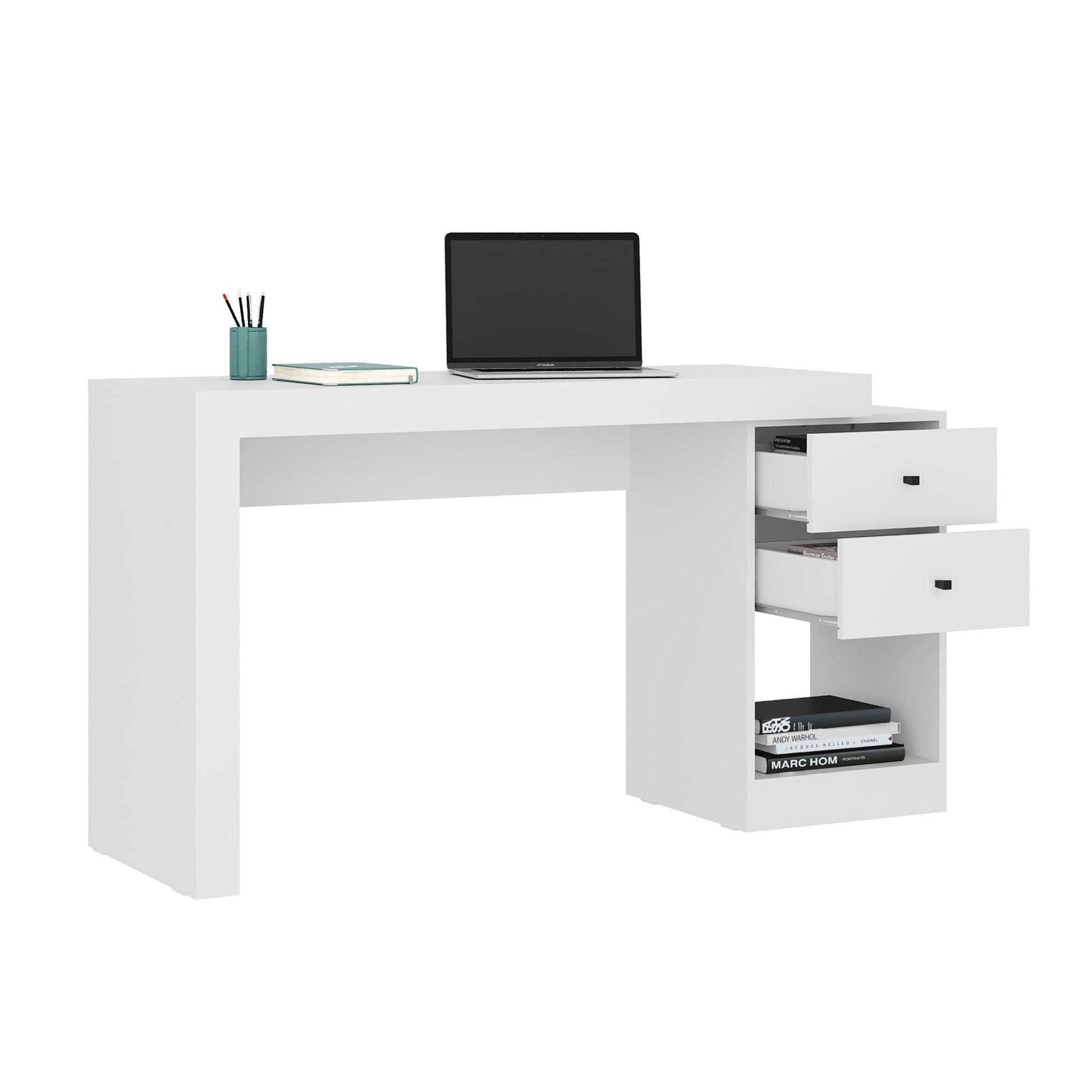 Techni Mobili Expandable Home Office Desk, White - DREAM YOUR HOUSE