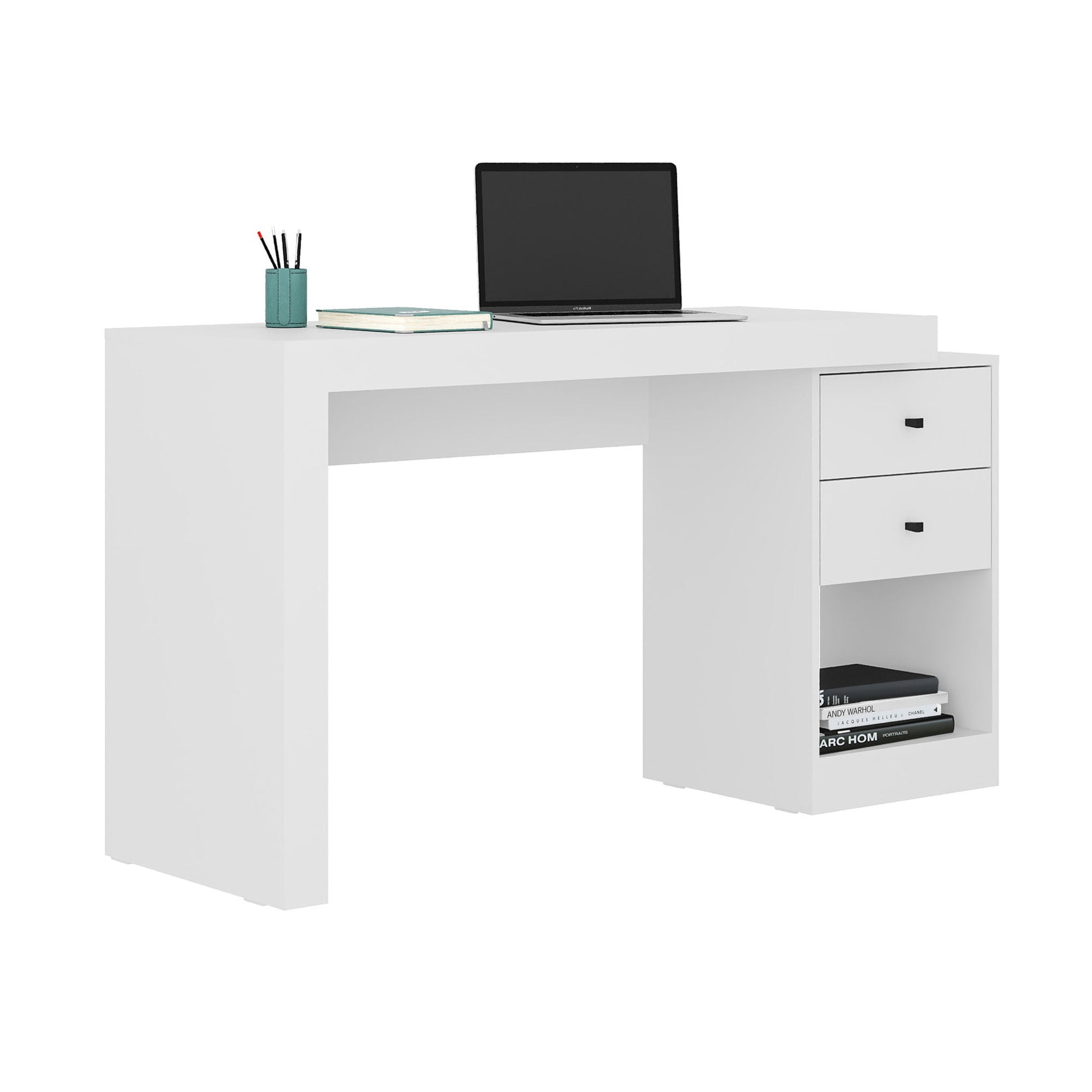 Techni Mobili Expandable Home Office Desk, White - DREAM YOUR HOUSE