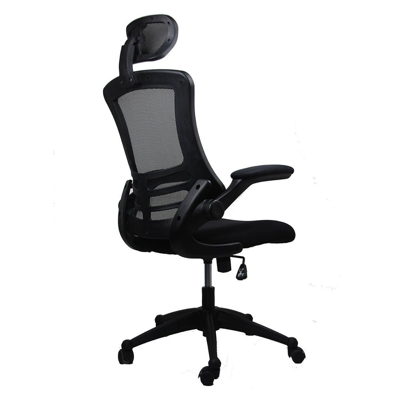 Techni Mobili Modern High - Back Mesh Executive Office Chair with Headrest and Flip - Up Arms, Black - DREAM YOUR HOUSE