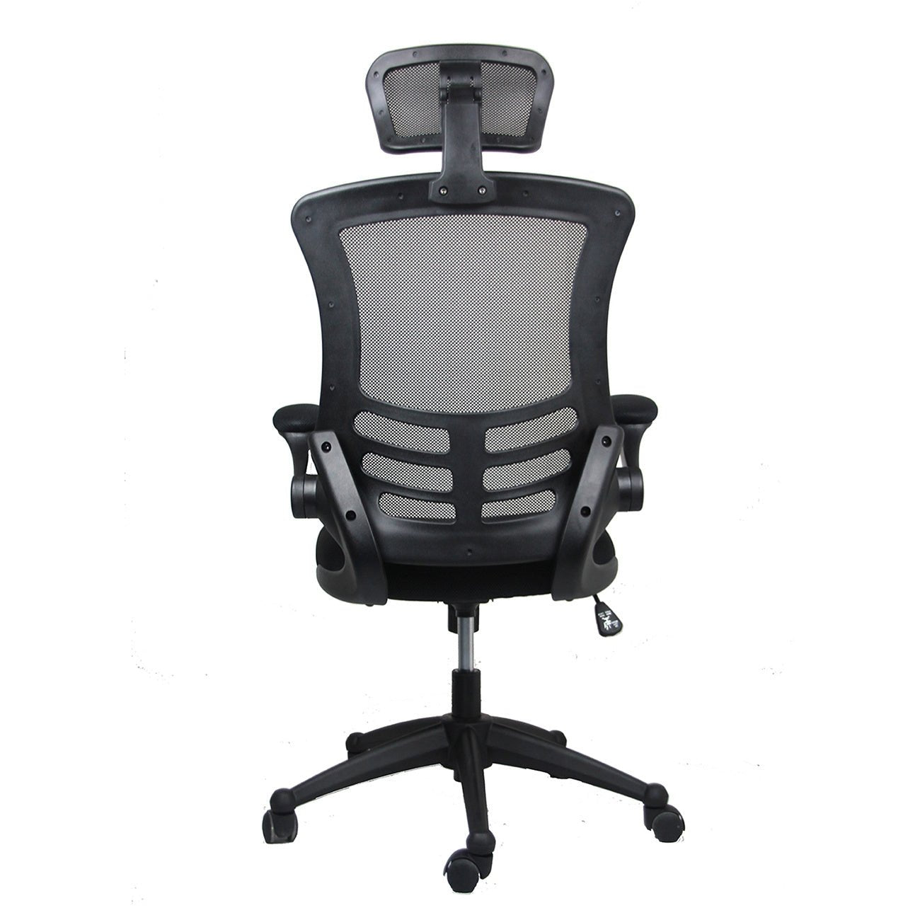 Techni Mobili Modern High - Back Mesh Executive Office Chair with Headrest and Flip - Up Arms, Black - DREAM YOUR HOUSE